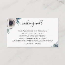 Blue Thistle Anemone bruiloft goed wensen Informatiekaartje