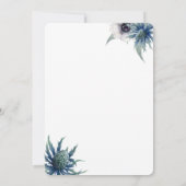 Blue Thistle Anemone bruiloft uitnodiging (Achterkant)