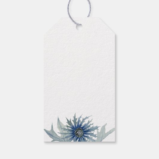 Blue Thistle bruiloft welkomsttas Cadeaulabel (Achterkant)