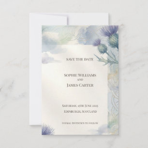 Blue Thistle Keltische Knoop Save the Date Schot