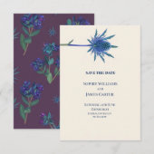 Blue Thistle Schotse Huwelijksaankondiging Save The Date (Voorkant / Achterkant)
