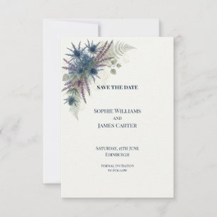 Blue Thistle Schotse Huwelijksaankondiging Save The Date