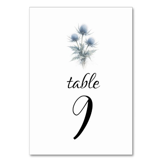 Blue Thistle Scottish Simple Floral Wedding Kaart (Voorkant)