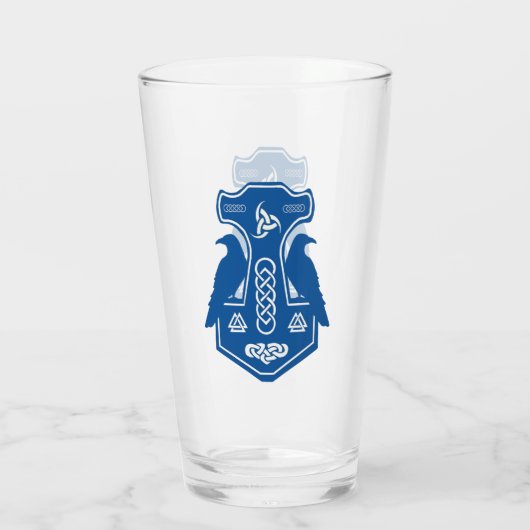 Blue Thor's Hammer Glass Glas (Achterkant)