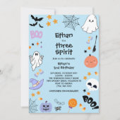 Blue Three Spirit Ghost Halloween 3e verjaardag Kaart (Voorkant)