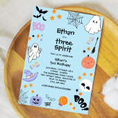 Blue Three Spirit Ghost Halloween 3e verjaardag Kaart