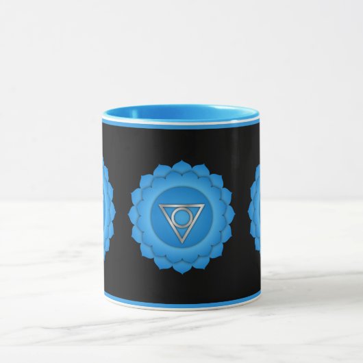 Blue Throat Chakra Symbool voor Mindfulness en Hea Mok (Midden)