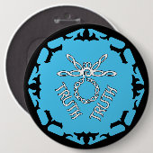 Blue Throat Chakra "Truth" Dragonfly Ronde Button 6,0 Cm (Voorkant /achterkant)