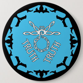 Blue Throat Chakra "Truth" Dragonfly Ronde Button 6,0 Cm