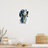 Blue tick coon hound portrait poster (Keuken)