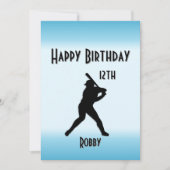 Blue Ticket Baseball Birthday Party Invitation Kaart (Voorkant)