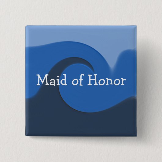 "Blue Tide" - Maid of Honor Vierkante Button 5,1 Cm (Voorkant)