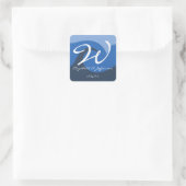 "Blue Tide" - Monogram met namen Seal/Sticker Vierkante Sticker (Tas)