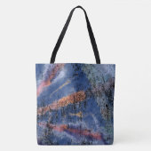 Blue Tie Die Crossbody Tote Bag (Voorkant)