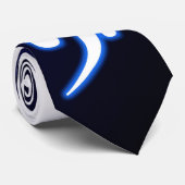 Blue Tie Dye Bass Clef Stropdas (Opgerold)