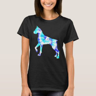 Blue Tie Dye Boxer Dog Hippie Peace Animal Mannen T-shirt