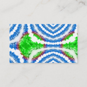 Blue Tie Dye Crystal Geode Digital Print Patroon Visitekaartje