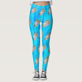 Blue Tie Dye Donkey Design Leggings (Voorkant)