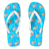 Blue Tie Dye Donkey Design Teenslippers (Voetbed)