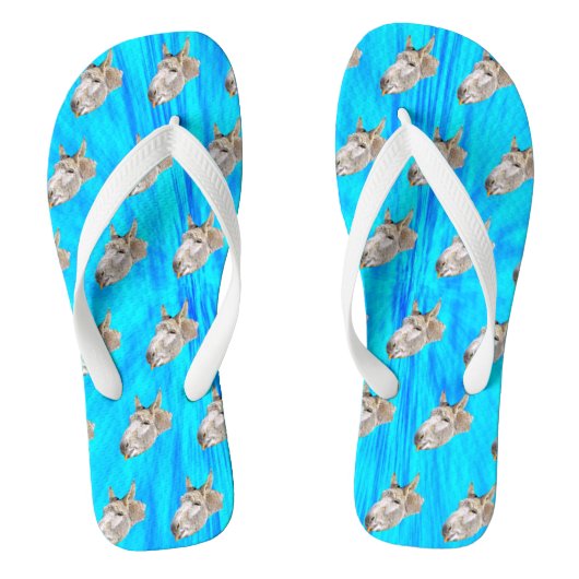 Blue Tie Dye Donkey Design Teenslippers (Voetbed)