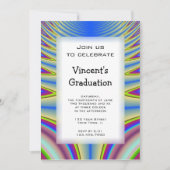 Blue Tie Dye Graduation Party Invitation Kaart (Voorkant)