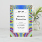 Blue Tie Dye Graduation Party Invitation Kaart (Staand voorkant)