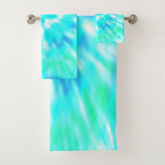 Blue Tie Dye handdoek Set (Insitu)