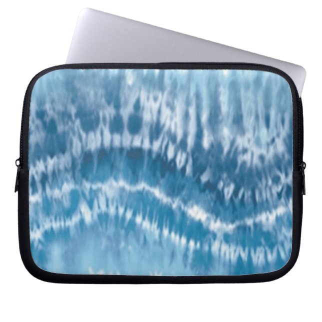 Blue Tie Dye Laptop Mouw Sleeve (Voorkant)