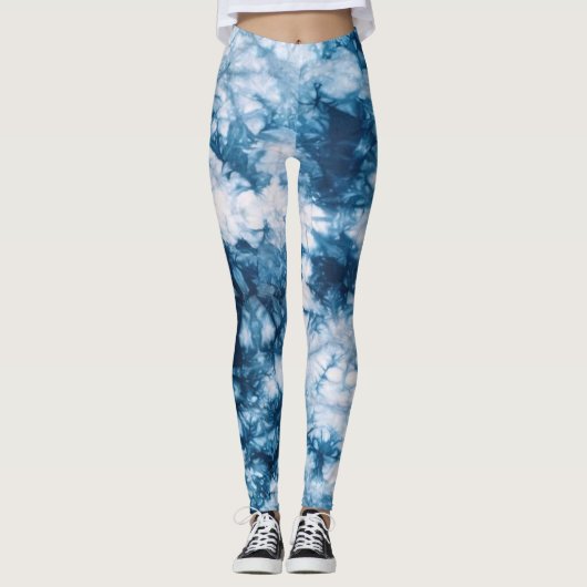 Blue Tie Dye Leggings (Voorkant)