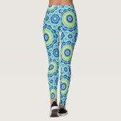 Blue Tie Dye Mandala Patroon - Leggings (Achterkant)