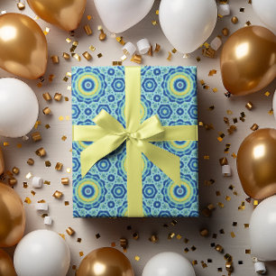 Blue Tie Dye Mandala Wrapping Paper Roll Cadeaupapier