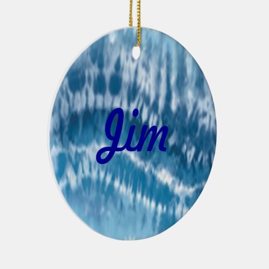 Blue Tie Dye Name Ornament (Rechts)