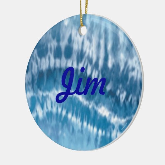 Blue Tie Dye Name Ornament (Links)