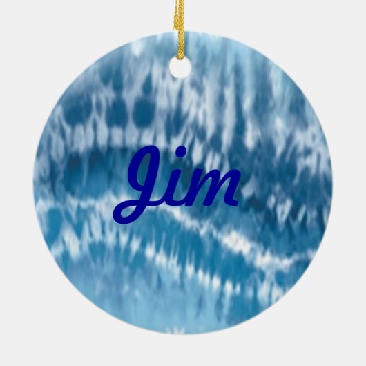 Blue Tie Dye Name Ornament (Achterkant)