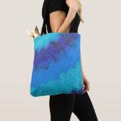Blue Tie Dye Ocean Wave Tote Bag (Dichtbij)
