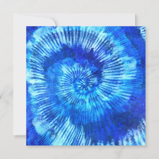 Blue Tie Dye Pattern Abstract Afstuderen Pet Kaart (Achterkant)