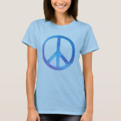 Blue Tie Dye Peace-symbool T-shirt (Voorkant)
