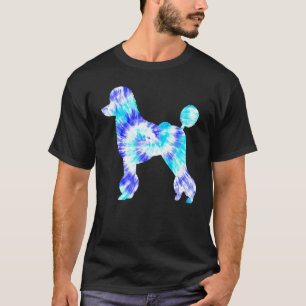Blue Tie Dye Poodle Dog Hippie Peace Dier Mannen T-shirt