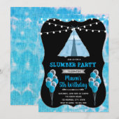 Blue tie dye slumber party kaart (Voorkant / Achterkant)