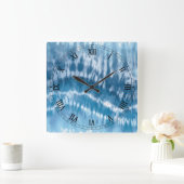 Blue Tie Dye Square Roman Nummerklok Vierkante Klok (Huis)