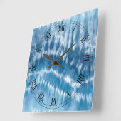 Blue Tie Dye Square Roman Nummerklok Vierkante Klok (Hoek)