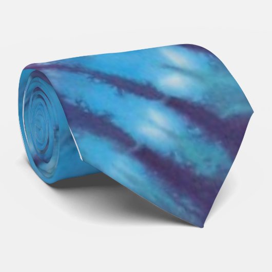 Blue Tie Dye Stropdas (Opgerold)