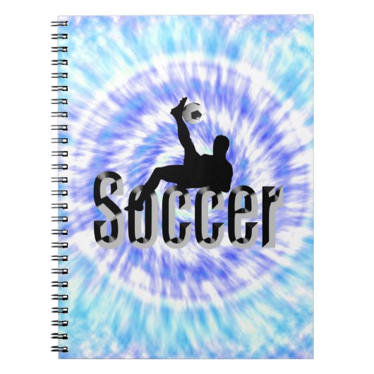 Blue Tie Dye Voetbal Design, Notitieboek (Voorkant)