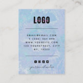 Blue Tie Dye Waterverf oorkont juwelen Visitekaartje (Achterkant)