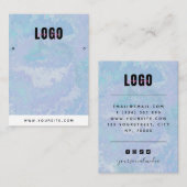 Blue Tie Dye Waterverf oorkont juwelen Visitekaartje (Voorkant / Achterkant)