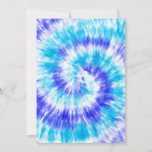 Blue Tiedye Kids Verjaardag uitnodiging (Achterkant)
