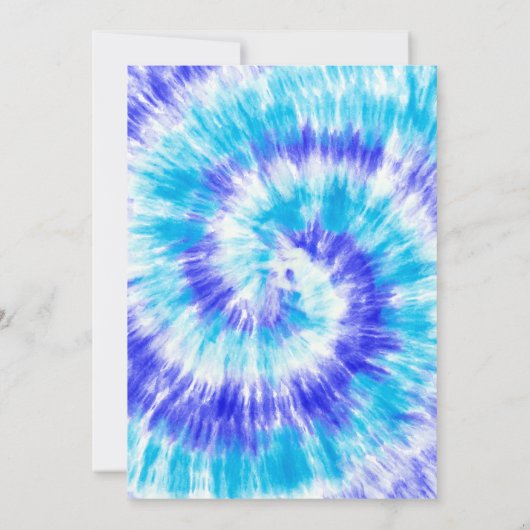 Blue Tiedye Kids Verjaardag uitnodiging (Achterkant)