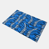 Blue Tiger Animal Skin Pattern Design  Deurmat (Schuin)