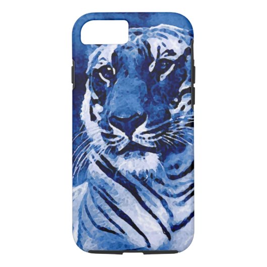 Blue Tiger Artwork Stoere iPhone 7 Hoesje (Achterkant)
