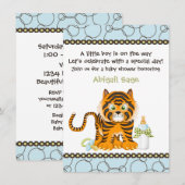 Blue Tiger Baby shower voor jongens Kaart (Voorkant / Achterkant)